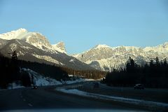 02 Mount Lawrence Grassi, Ha Ling Peak, Mount Rundle Ridge East End From Trans Canada Highway At Canmore Early Morning.jpg